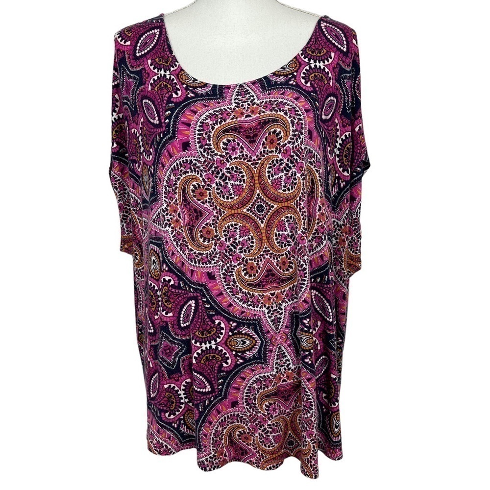 db Women’s Pullover Plus Size Top Sz 3X Multi Color Sleeveless Stretch